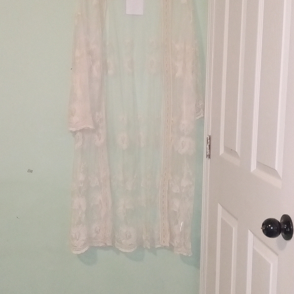 Stella Tweed Sheer White Lace Robe - Picture 4 of 5